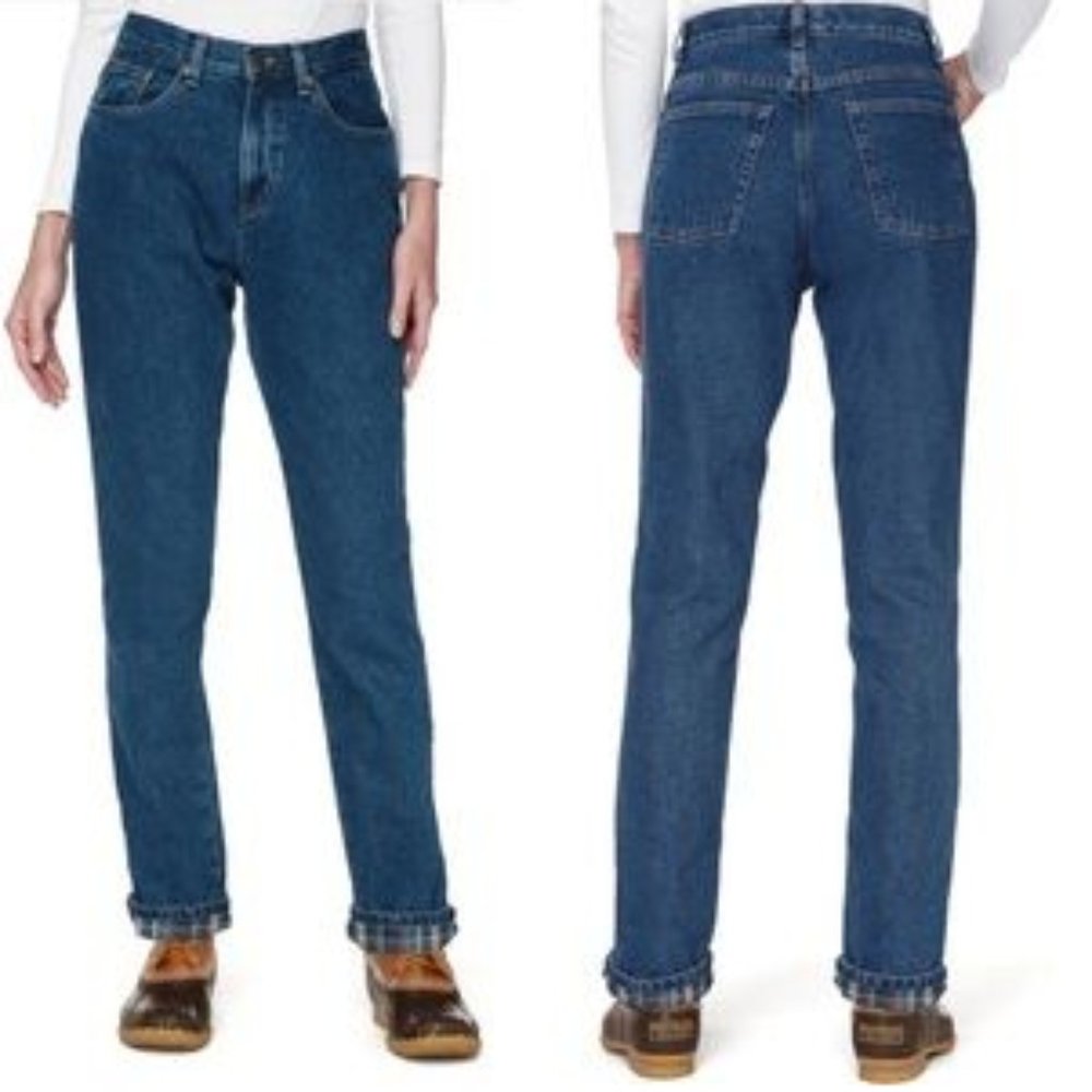 L.L. Bean Vintage Flannel Lined Relaxed Jeans Sz 14R